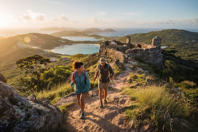 Hiking to Shirley Heights