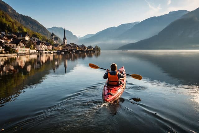 Kayaking in Hallstatt Lake