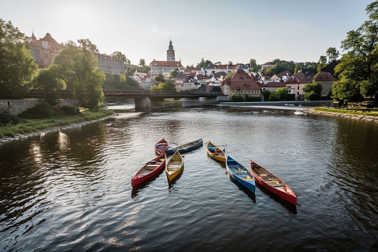 Canoeing on the Vltava River