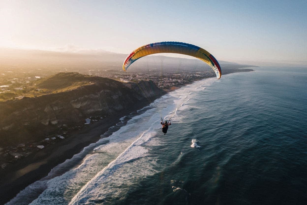 Paragliding Over the Pacific Coast